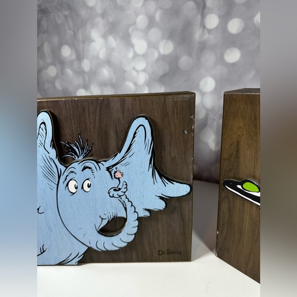 Dr. Seuss Designs Cat In The Hat “ Wood Plaque Green Eggs And Ham And Horton - Picture 2 of 6